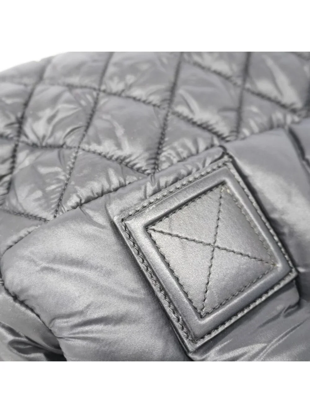 Chanel Tote Coco Cocoon Nylon Black Silver
